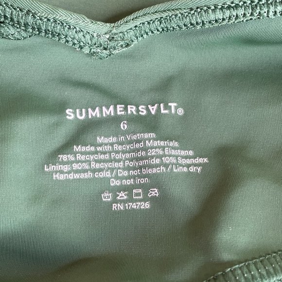 New SUMMERSALT Perfect Wrap One-Piece Olive Swimsuit Size 6 - Picture 12 of 16